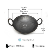 Traditional Black Iron Wok/Kadhai with – Cooking Wok