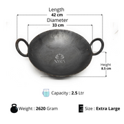 Traditional Black Iron Wok/Kadhai with – Cooking Wok