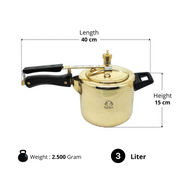 Pure Brass Cooker with Kalai/Tin Coating-Inner Lid Pressure Cooker – Kitchen Utensil