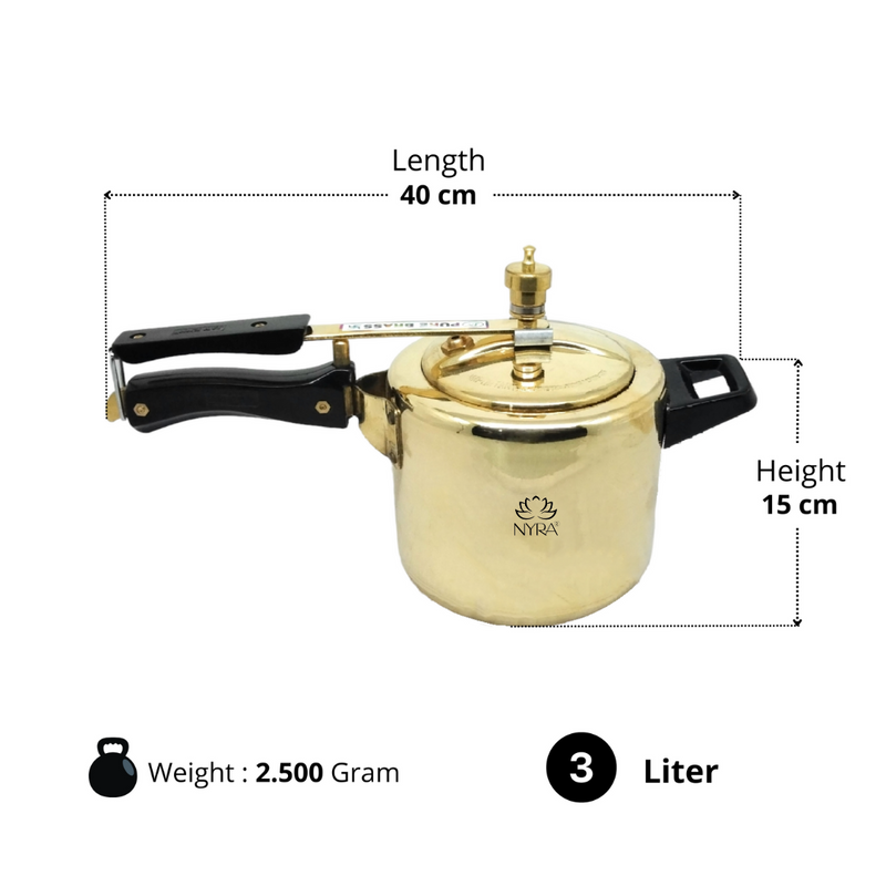 Pure Brass Cooker with Kalai/Tin Coating-Inner Lid Pressure Cooker – Kitchen Utensil