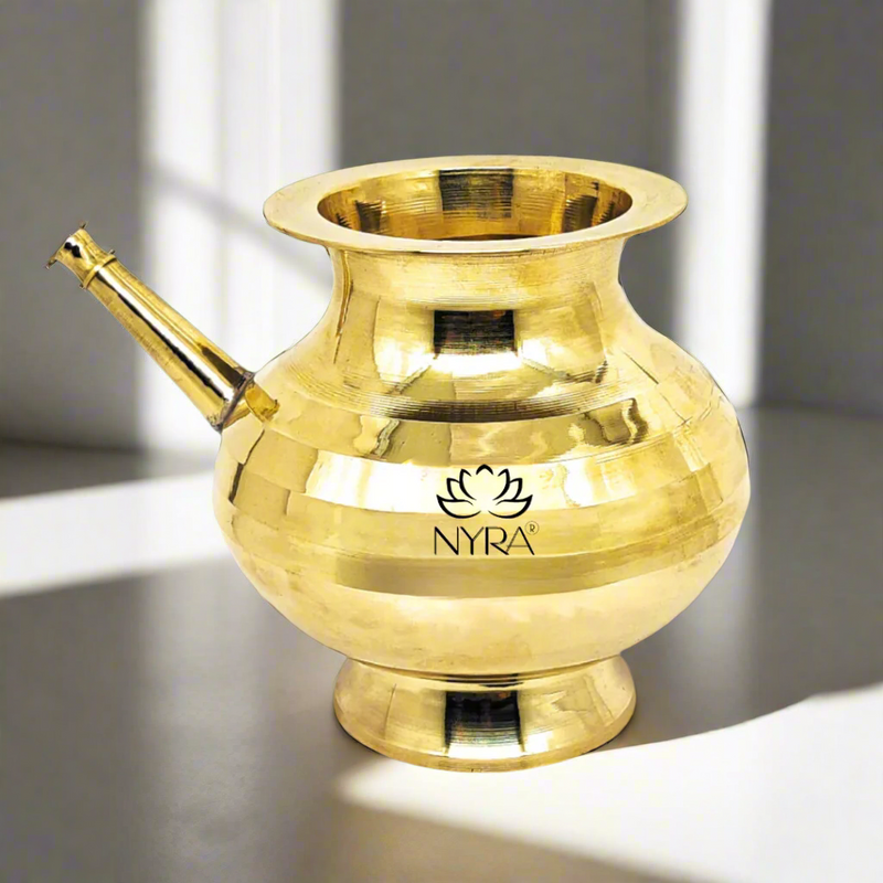Pure Brass Karwa Chauth Kalash/Lota - Traditional Peetal Karwa – Kitchen Utensil