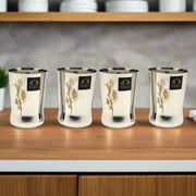 Stainless Steel Floral Laser-Printed Glass/Tumbler – Drinking Glass