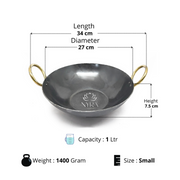 Pure Traditional Black Iron Kadhai – Cooking Wok
