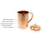 Pure Copper/Tamba Water Jug with Lid – Kitchen Utensil