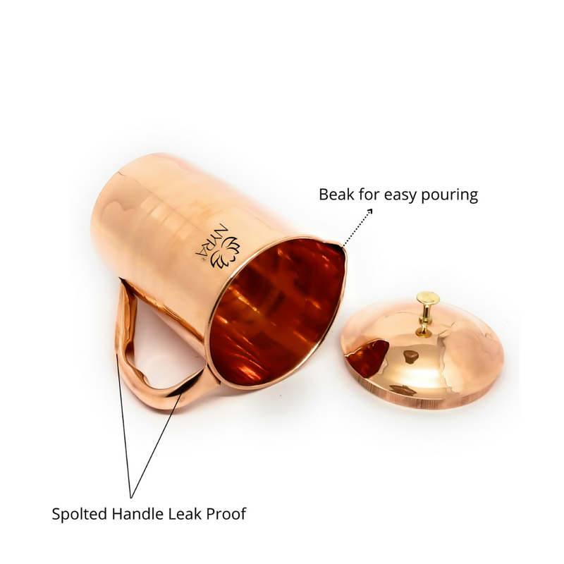 Pure Copper/Tamba Water Jug with Lid – Kitchen Utensil