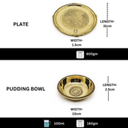 Traditional Brass Dinner Thali Set – Kitchen Utensil