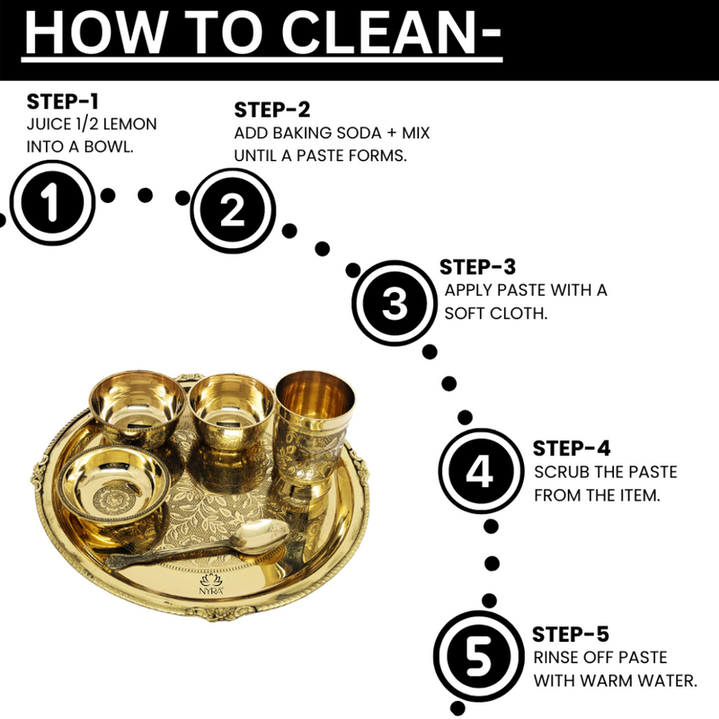 Traditional Brass Dinner Thali Set – Kitchen Utensil