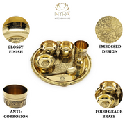 Traditional Brass Dinner Thali Set – Kitchen Utensil