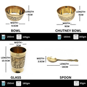 Traditional Brass Dinner Thali Set – Kitchen Utensil