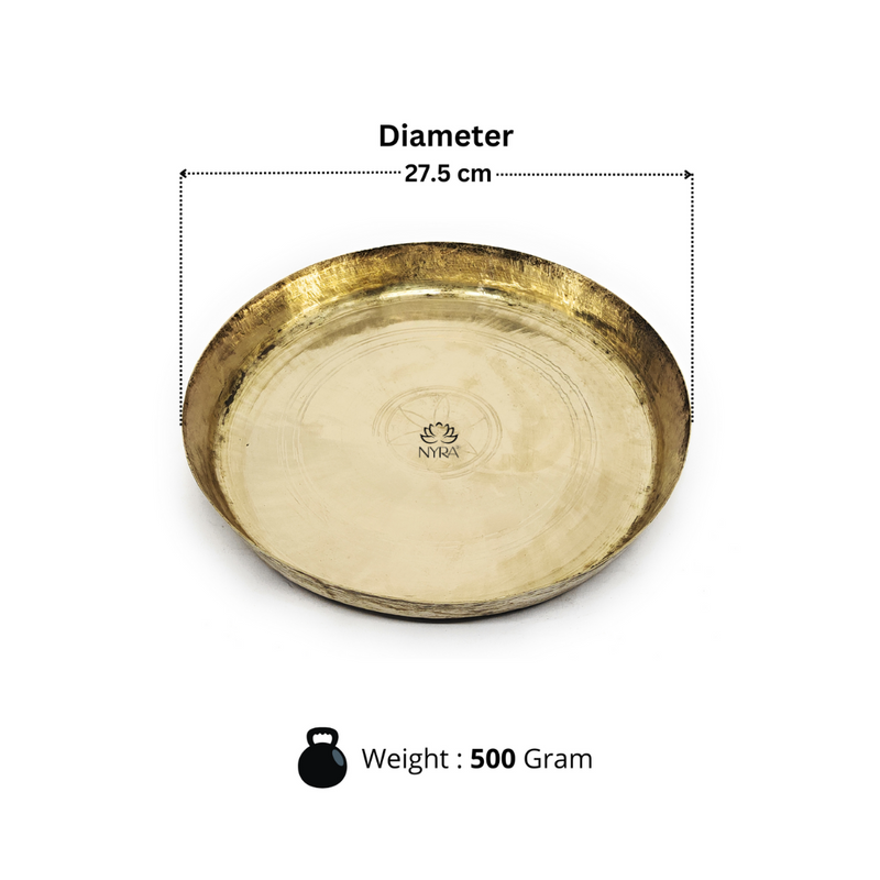 Traditional Brass Pooja & Serving Thali – Kitchen Utensil