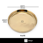 Premium Kansa/Bronze Thali Set of 6pcs – Kitchen Utensil