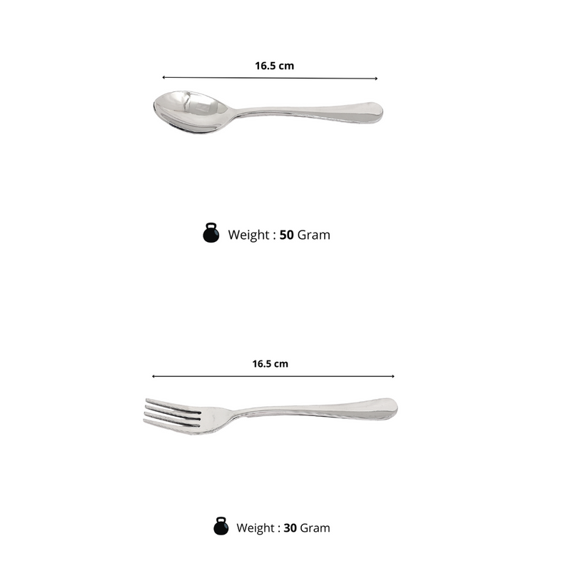 Cutlery Set of 12 Stainless Steel Cutlery - 6 & Forks - 6 