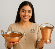 Copper Hammered Wok & Bucket Set – Copper Cooking Wok