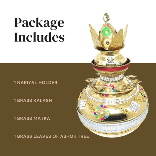 Elegant Brass Decorated Kalash Set – Kitchen Utensil
