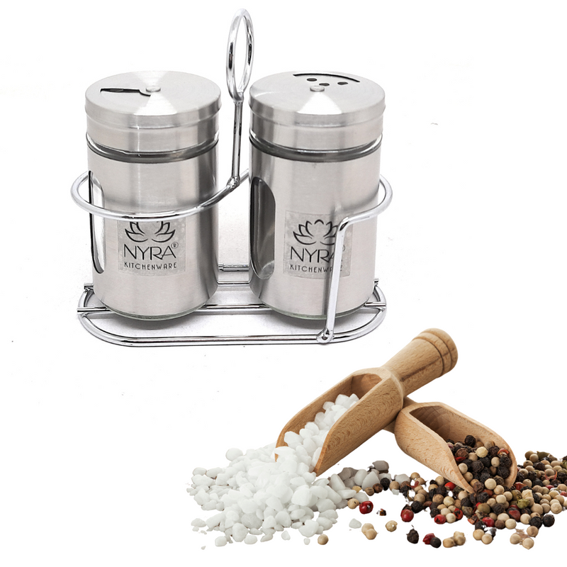 Elegant Stainless Steel and Glass Salt & Pepper Sprinkler – Drinking Tumbler