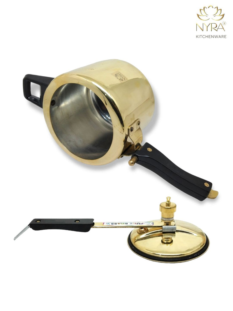 Pure Brass Cooker with Kalai/Tin Coating-Inner Lid Pressure Cooker – Kitchen Utensil