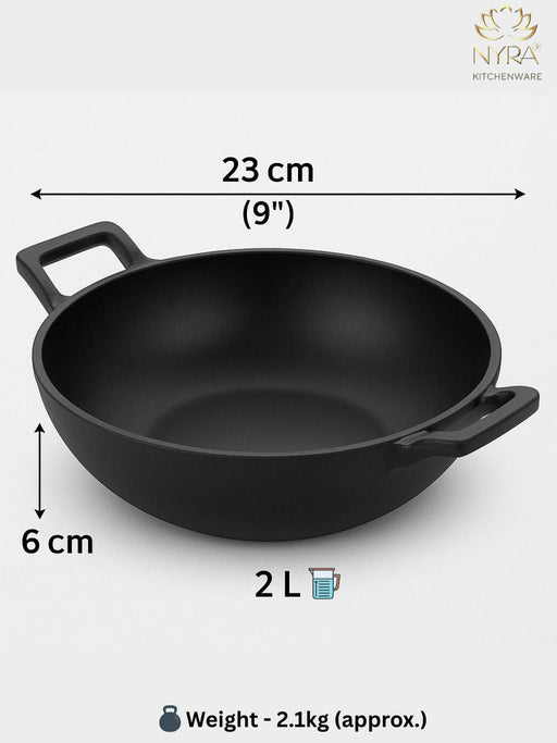 Pre-Seasoned Cast Iron Wok/Kadhai – Cooking Kadai