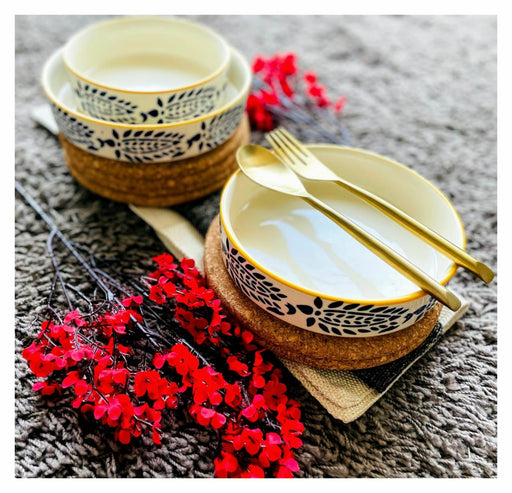 ceramic-kitchen-yellow-blue-hand-painted-flat-bowl-set