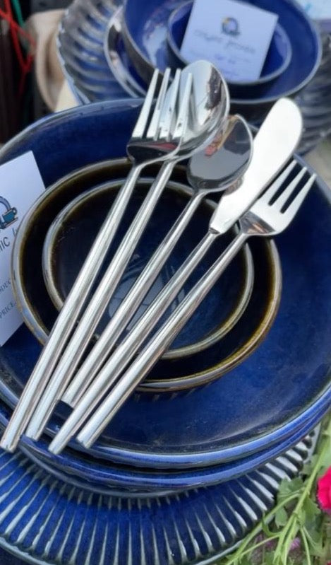 Silvery Glossy Stainless Steel Cutlery Set