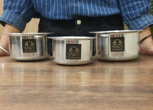 Stainless Steel Induction Bottom Bhagona Set