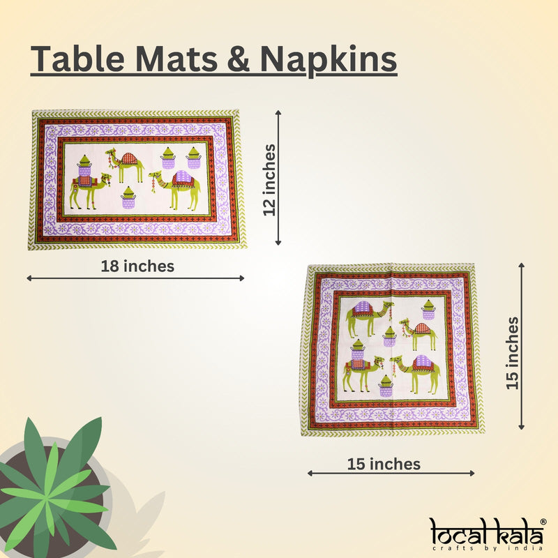 local-kala-camel-set-of-6-table-mats-and-6-napkins