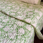 aenak-green-garden-handblock-printed-reversible-mulmul-cotton-quilt