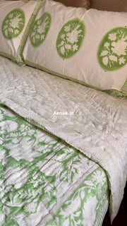 aenak-green-garden-handblock-printed-reversible-mulmul-cotton-quilt