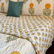 aenak-golden-marigold-handblock-reversible-mulmul-cotton-quilt