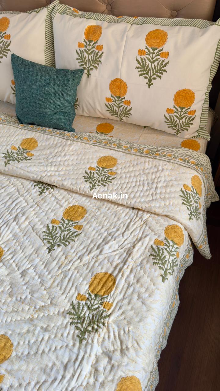 aenak-golden-marigold-handblock-reversible-mulmul-cotton-quilt