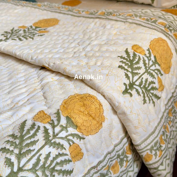 aenak-golden-marigold-handblock-reversible-mulmul-cotton-quilt