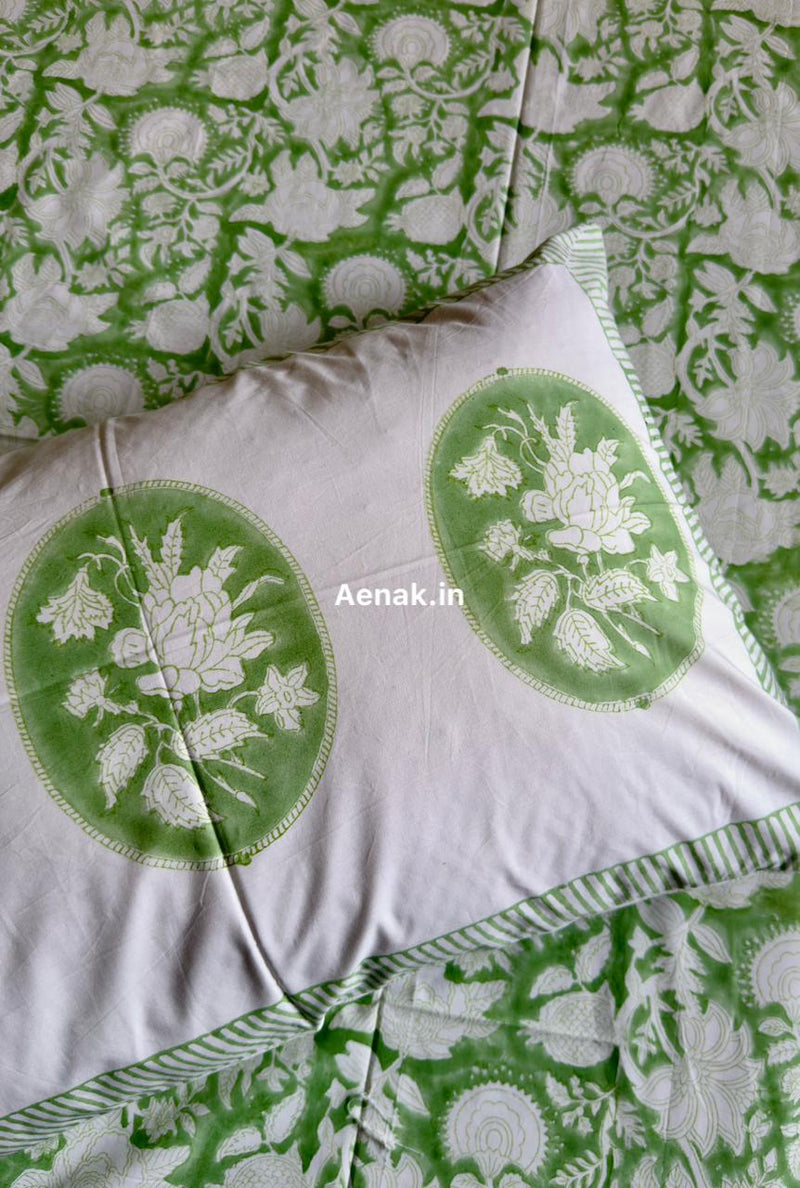 aenak-green-garden-handblock-printed-premium-cotton-bedsheet-set