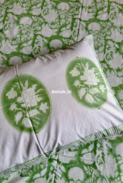 aenak-green-garden-handblock-bedsheet-quilt-combo-set