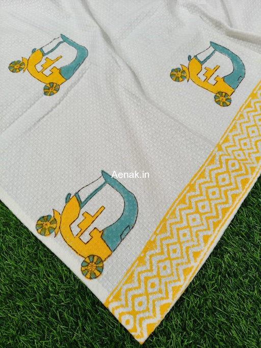 aenak-yellow-blue-auto-handblock-printed-waffle-cotton-bathing-towel
