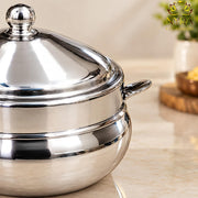 nyra-kitchenware-matka-ghee-pot-with-lid-and-spoon-traditional-silver-tone-ghee-storage-container-for-kitchen-available-in-two-sizes