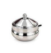 nyra-kitchenware-matka-ghee-pot-with-lid-and-spoon-traditional-silver-tone-ghee-storage-container-for-kitchen-available-in-two-sizes