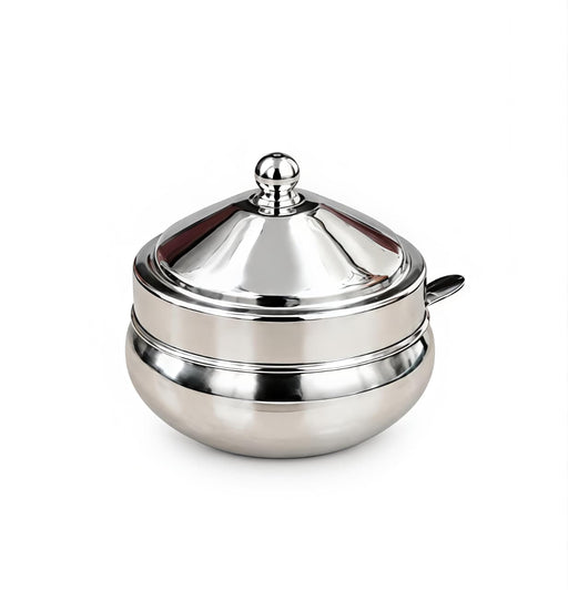 nyra-kitchenware-matka-ghee-pot-with-lid-and-spoon-traditional-silver-tone-ghee-storage-container-for-kitchen-available-in-two-sizes