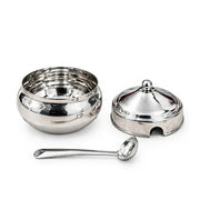 nyra-kitchenware-matka-ghee-pot-with-lid-and-spoon-traditional-silver-tone-ghee-storage-container-for-kitchen-available-in-two-sizes