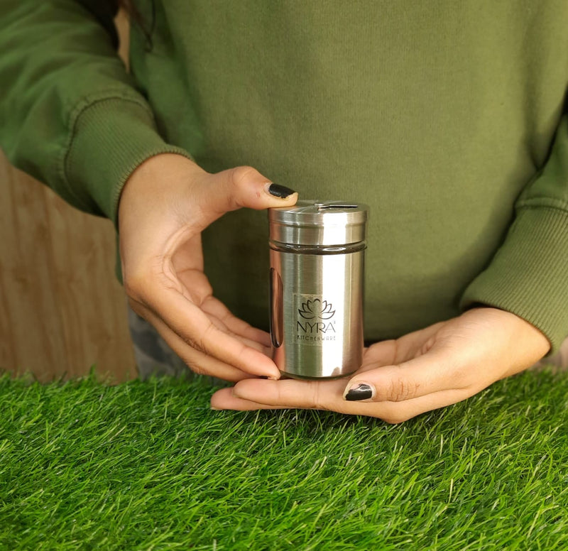 Elegant Stainless Steel and Glass Salt & Pepper Sprinkler – Drinking Tumbler
