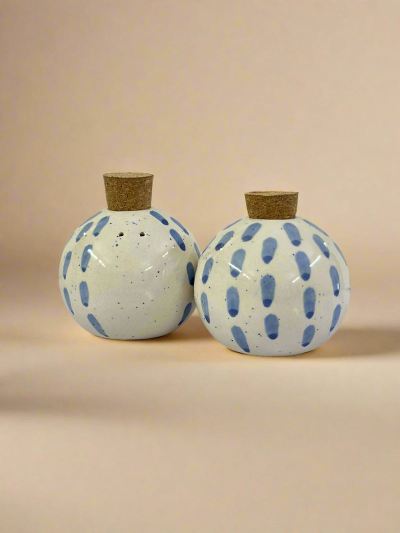 Nurture India Blue Dot Dash Salt Pepper Shaker