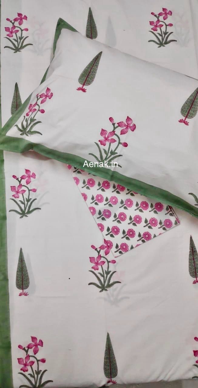 aenak-pink-periwinkle-handblock-bedsheet-quilt-combo-set