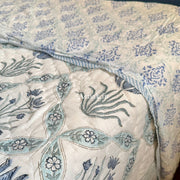 aenak-blue-lotus-handblock-printed-reversible-mulmul-cotton-quilt