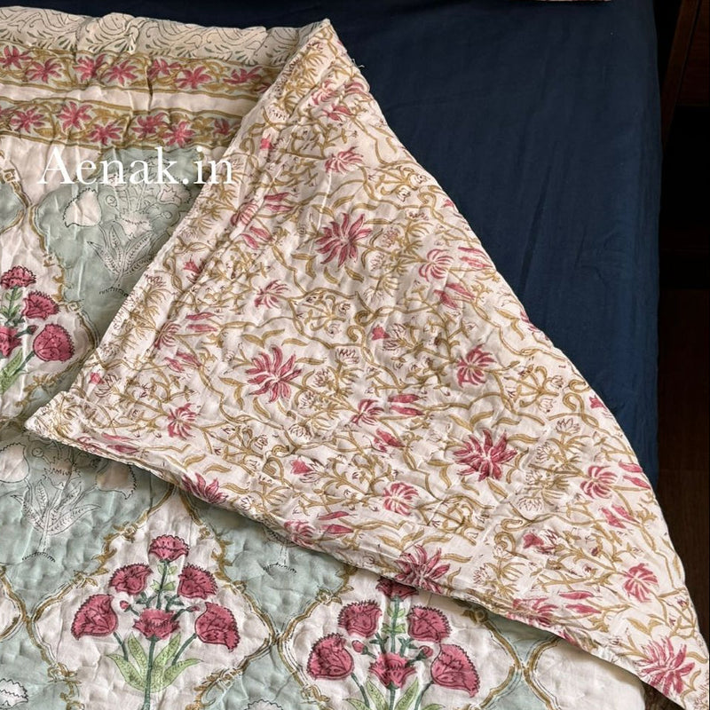 aenak-green-red-dahlia-handblock-duvet-quilt-cover