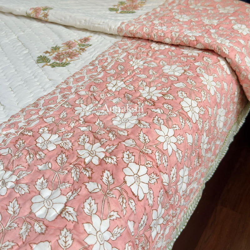 aenak-peach-dahlia-handblock-printed-reversible-mulmul-cotton-quilt