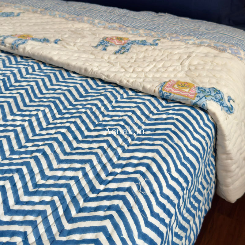 aenak-blue-chevron-elephant-handblock-printed-reversible-mulmul-cotton-quilt