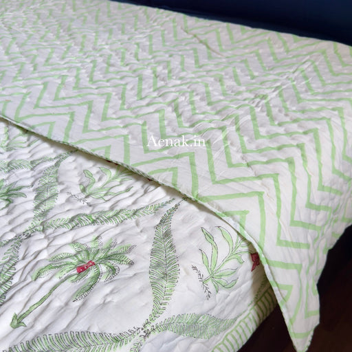 aenak-pink-palm-handblock-printed-reversible-mulmul-cotton-quilt