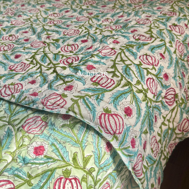 aenak-red-anaar-handblock-printed-reversible-mulmul-cotton-quilt