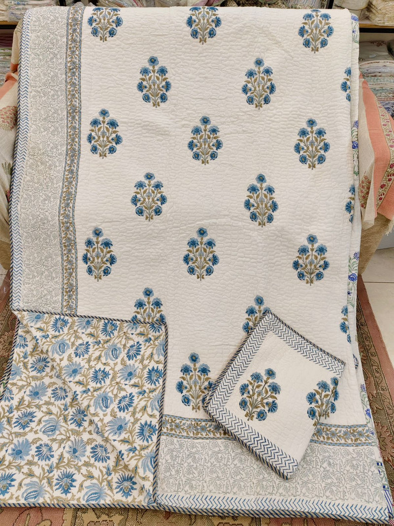 aenak-royal-indigo-buta-handblock-printed-reversible-quilted-cotton-bedcover-set-105x108
