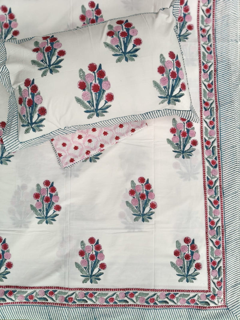 aenak-gardenia-red-handblock-printed-premium-cotton-fitted-bedsheet-set