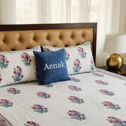 aenak-gardenia-red-handblock-printed-premium-cotton-fitted-bedsheet-set
