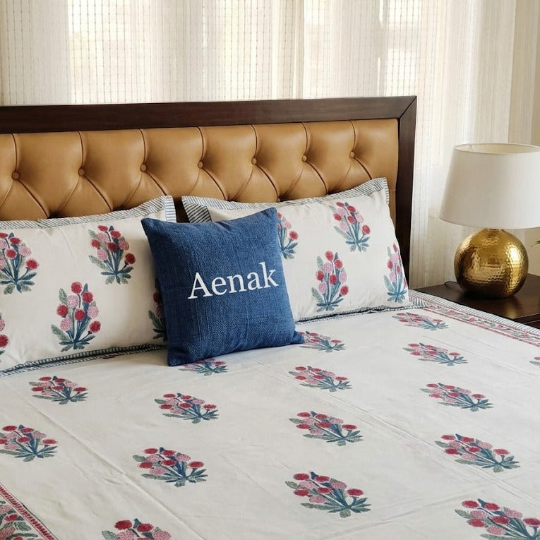 aenak-gardenia-red-handblock-printed-premium-cotton-fitted-bedsheet-set